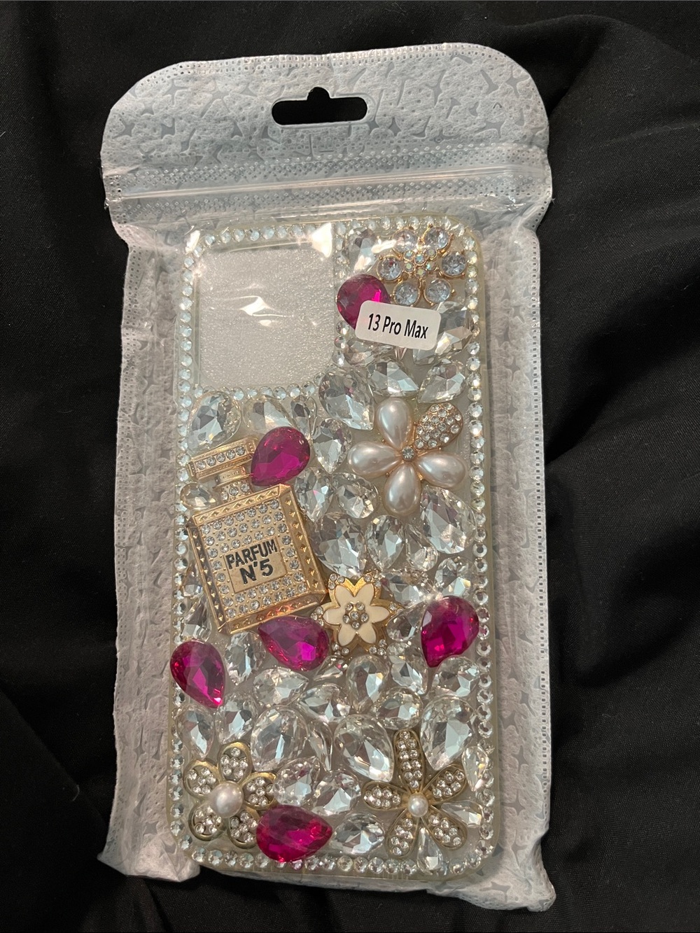 Bejeweled Pink & Clear Crystal Phone Case for 13 Pro Max